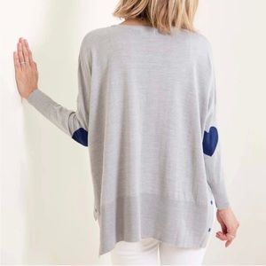 Mersea Amour OS gray and navy heart sweater
